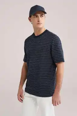 Wehkamp WE Fashion regular gestreepte T-shirt donkerblauw aanbieding