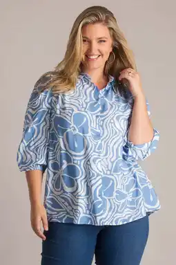Wehkamp Yest Curve gebloemde blouse lichtblauw aanbieding