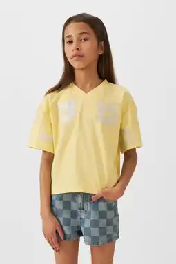 Wehkamp Coolcat denim short Hailey met checkerboard print blauw aanbieding