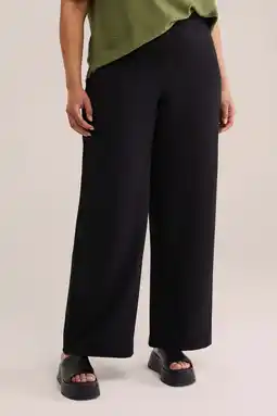 Wehkamp WE Fashion Curve jersey straight regularwaist pantalon zwart aanbieding