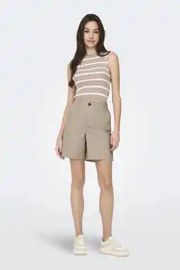 Wehkamp ONLY regular highwaist casual short beige aanbieding