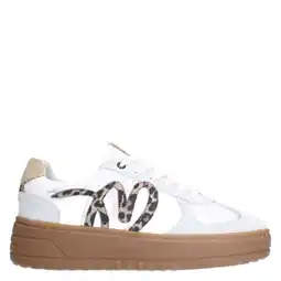 Wehkamp Manfield leren sneakers wit/panter aanbieding