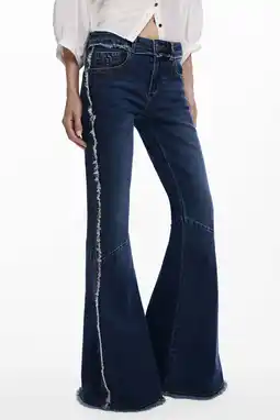 Wehkamp Desigual flared jeans dark blue denim aanbieding