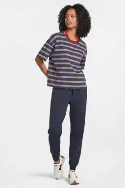 Wehkamp Anytime fleece joggingbroek donkerblauw melange aanbieding