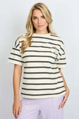 Wehkamp FLURESK gestreept T-shirt ecru aanbieding