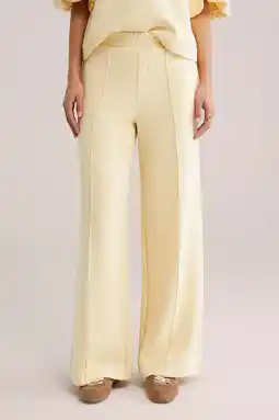 Wehkamp WE Fashion wide leg regularwaist broek lichtgeel aanbieding
