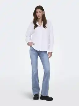 Wehkamp ONLY Onlwauw Mid Waist Crossover Flared Dnm flared jeans light blue denim aanbieding