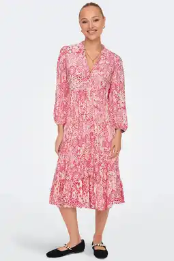 Wehkamp ONLY midi jurk roze aanbieding