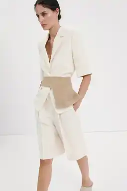 Wehkamp Mango regular blazer met krijtstreep ecru aanbieding
