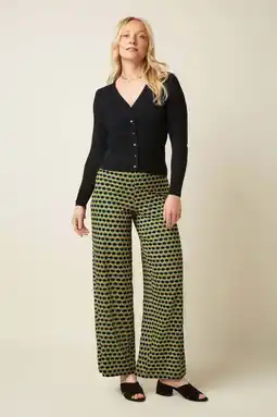 Wehkamp King Louie wide leg highwaist casual broek geel aanbieding