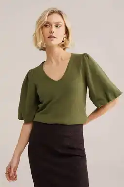 Wehkamp WE Fashion top olijfgroen aanbieding