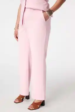 Wehkamp MS Mode slim regularwaist pantalon lichtroze aanbieding