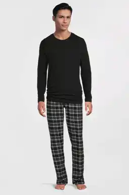 Wehkamp UR8011 pyjama zwart/blauw aanbieding
