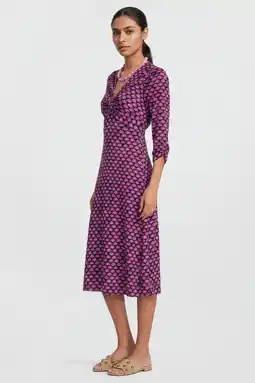 Wehkamp Anytime crinkle midi jurk met all over print aanbieding
