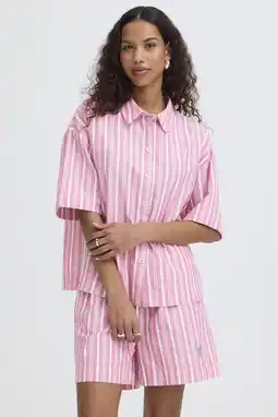 Wehkamp ICHI gestreepte top roze aanbieding
