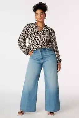 Wehkamp MS Mode top met dierenprint beige aanbieding
