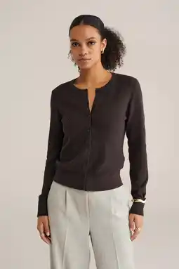 Wehkamp WE Fashion gebreid vest donkerbruin aanbieding