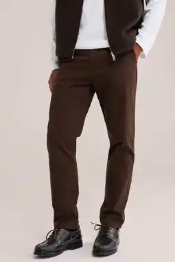 Wehkamp WE Fashion regular chino donkerbruin aanbieding