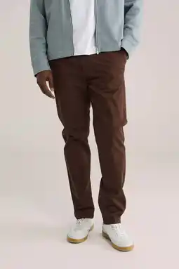 Wehkamp WE Fashion regular chino donkerbruin aanbieding