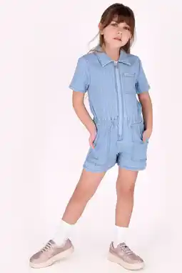 Wehkamp B.Nosy gestreepte playsuit light blue denim aanbieding
