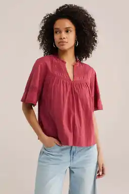 Wehkamp WE Fashion blousetop rood broderie aanbieding