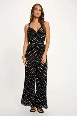 Wehkamp Morgan jumpsuit met stippen zwart aanbieding