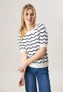 Wehkamp Miss Etam top ecru gebreid aanbieding