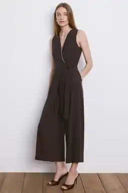 Wehkamp Mango Getailleerd jumpsuit donkerbruin aanbieding