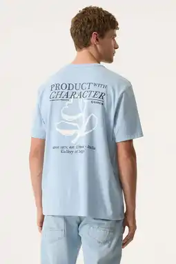 Wehkamp Garcia relaxed T-shirt met backprint lichtblauw aanbieding