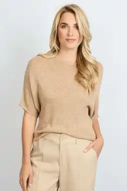 Wehkamp FLURESK top camel fijn gebreid aanbieding