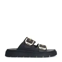 Wehkamp Manfield leren slippers zwart aanbieding