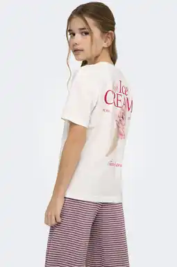 Wehkamp KIDS ONLY GIRL T-shirt met backprint wit aanbieding