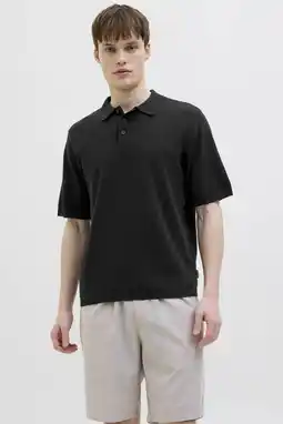 Wehkamp JJ REBEL regular polo gebreid zwart aanbieding