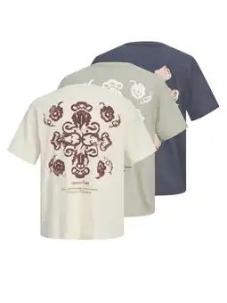 Wehkamp JACK & JONES ORIGINALS relaxed T-shirt met backprint multi - (set van3) aanbieding