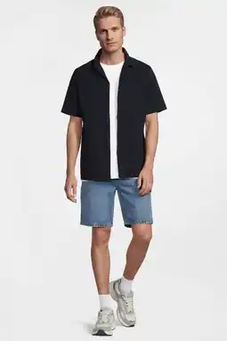 Wehkamp Anytime seersucker overhemd marineblauw aanbieding