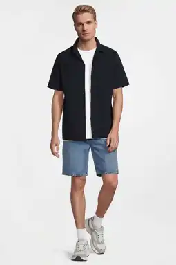 Wehkamp Anytime seersucker overhemd marineblauw aanbieding