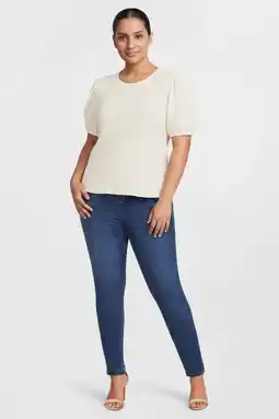 Wehkamp GREAT LOOKS high rise jegging donkerblauw aanbieding