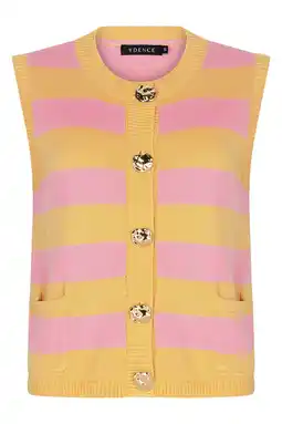 Wehkamp Ydence gestreept gebreid vest geel aanbieding