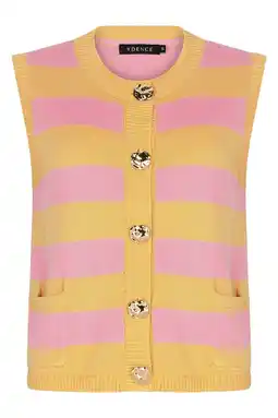 Wehkamp Ydence gestreept gebreid vest geel aanbieding