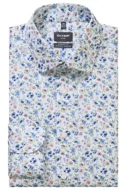 Wehkamp Olymp comfort gebloemde casual overhemd wit aanbieding