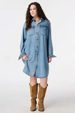 Wehkamp MS Mode blousejurk medium blue denim aanbieding