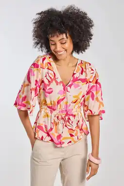 Wehkamp Didi gebloemde blousetop roze aanbieding