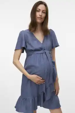 Wehkamp MAMALICIOUS zwangerschaps- en voedings wikkel-/overslagjurk blauw aanbieding