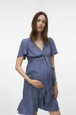 Wehkamp MAMALICIOUS zwangerschaps- en voedings wikkel-/overslagjurk blauw aanbieding