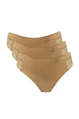 Wehkamp My Basic by After Eden seamless string met kant (set van 3) Beige aanbieding