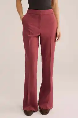 Wehkamp WE Fashion flared regularwaist pantalon rood aanbieding