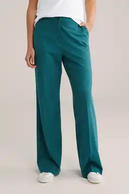Wehkamp WE Fashion jersey highwaist pantalon groen aanbieding