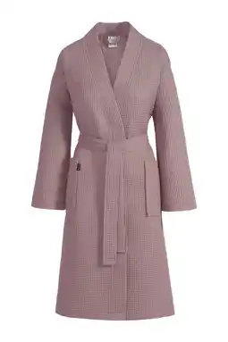 Wehkamp Vandyck unisex badjas Biarritz met wafelstructuur oudroze aanbieding