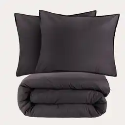 Wehkamp NOUS Living stonewashed dekbedovertrek lits-jumeaux antraciet (240x220 cm) aanbieding