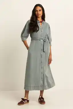 Wehkamp Expresso blousejurk medium blue denim aanbieding